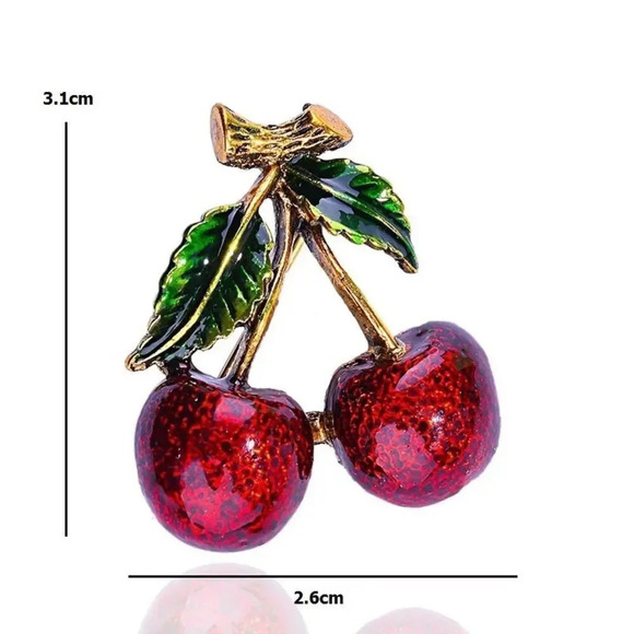 VQ Cherries Brooch - Picture 4 of 6
